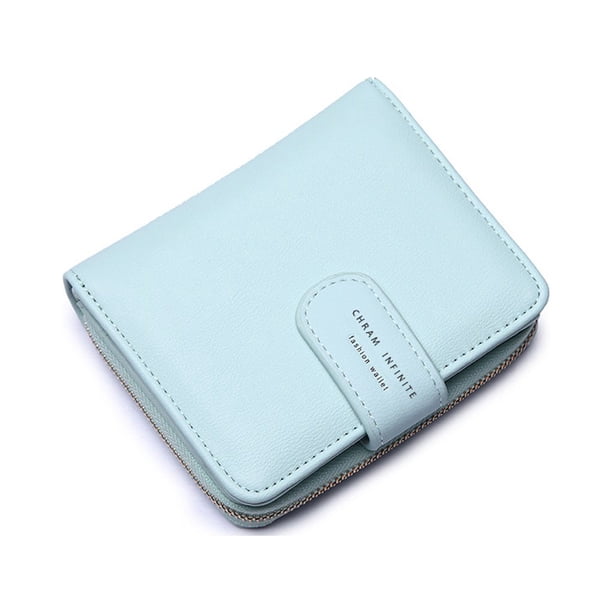 Minnieouse Cartera corta para mujer, tarjetero de cuero PU, para viajes, playa, recibos, monedas, billetes, monedero, bolsillo para niñas Carteras Verde claro