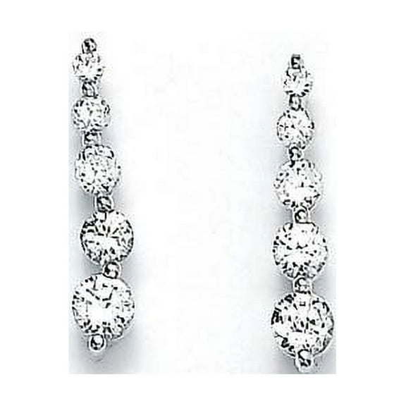 Sterling Silver Cubic Zirconia Journey Earrings