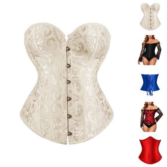 Elegant Jacquard Corset For Shapewear Bridal Gothic Halloween Party Formal Evening Wear