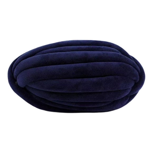Luzkey Chunky Yarn Jumbo Tubular Yarn Hand Knitting Washable Crocheting Bulky Yarn Arm Knit Yarn for Crochet Rug Making Blanket Mat navy blue