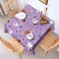 thumbnail image 2 of Purple Halloween Pattern Square Tablecloth,Waterproof Square Table Cover,Wipeable Spillproof Washable Table Cover for Home Kitchen Party Decor 42"X42"(107x107cm), 2 of 6