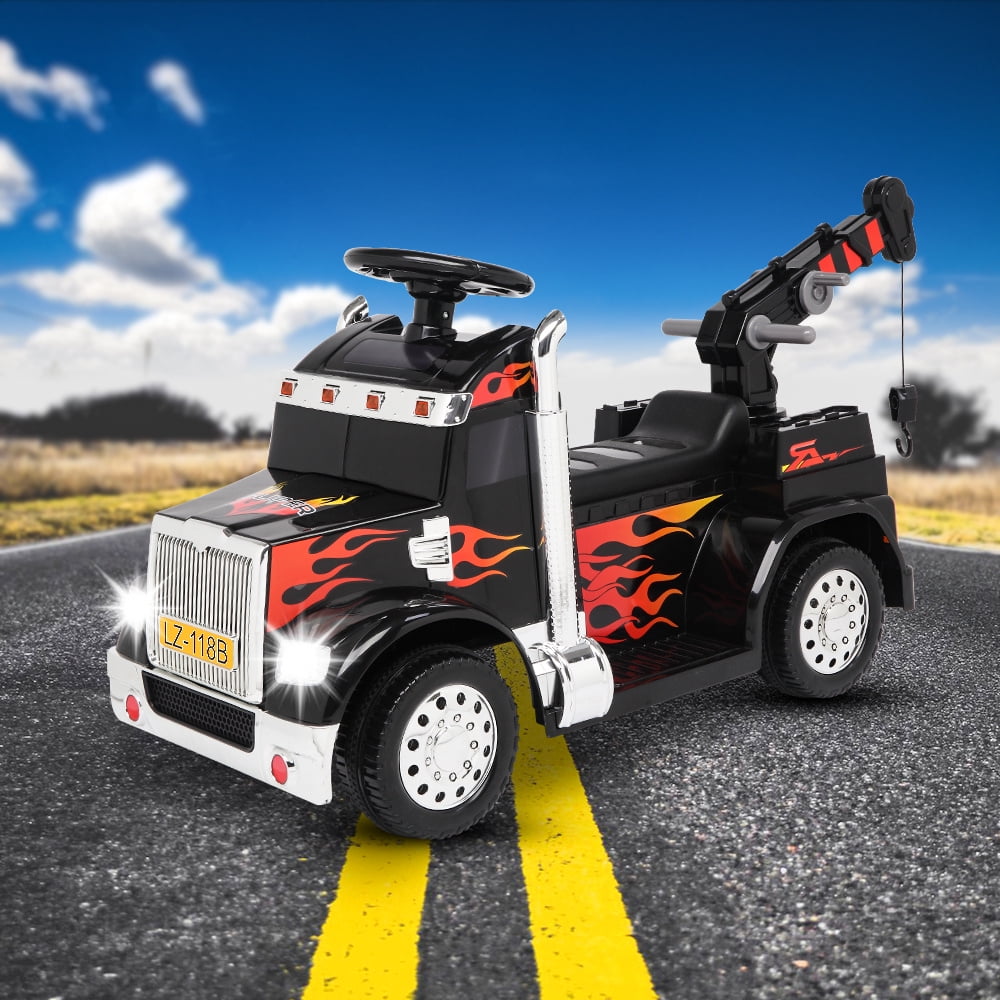 Kepooman Kids Small Crane Ride On Car, 6V Battery Powered Construction Tractor Power Ride-on Remote Control, Music Board, Black Kepooman Kids Small Crane Ride On Car, 6V Battery Powered Construction Tractor Power Ride-on Remote Control, Music Board, Black
