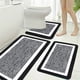 thumbnail image 1 of Set de alfombras de baño de 3 piezas extra grande | Esterillas de baño de microfibra ultra absorbentes | Alfombras antideslizantes para baño con alfombra de inodoro en forma de U | Vellón de, 1 of 7