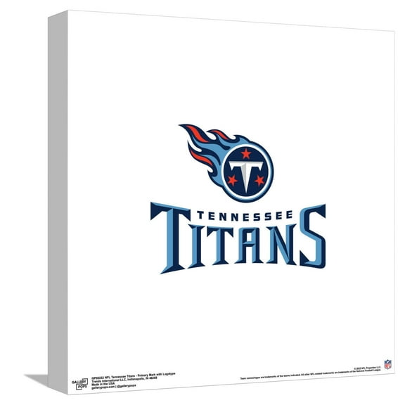 Gallery Pops NFL Tennessee Titans - Primary Mark Logotype Canvas Wall Art, Unframed Version, 12" x 12"