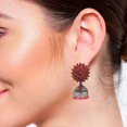 thumbnail image 4 of Efulgenz Indian Oxidized Jewelry Boho Vintage Tribal Crystal Faux Pearl Floral Dangle Statement Earrings for Women, 4 of 4