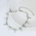 thumbnail image 5 of Linyer 1PCS Rivet Necklace Punk Goth Handmade Rivets Chokers Necklace Rock silver, 5 of 9