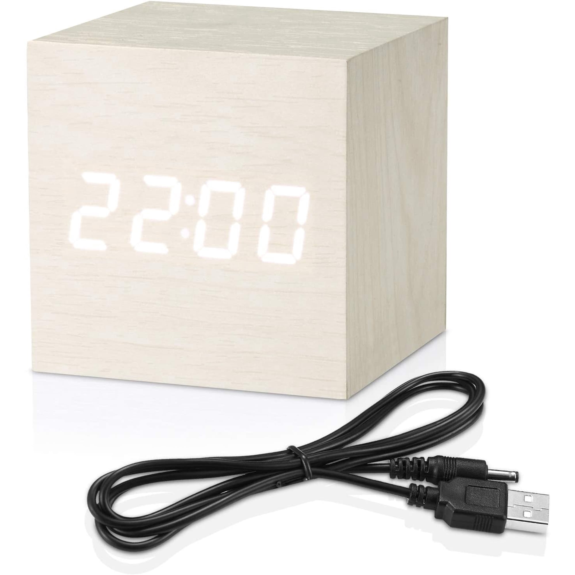 5 ab 658 e 9 fa 20 4118 98 b 5 f 7 caadfc 0 d 21 . 3 e 764 a 397 eb 75939 ae 804 eea 9 b 830 ebd Digital Alarm Clock Wood LED Light Mini Cube Desk Clock (White) - 5 ab 658 e 9 fa 20 4118 98 b 5 f