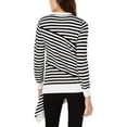 thumbnail image 2 of Alfani Womens Striped Knit Sweater, Black, Medium, 2 of 2