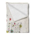 thumbnail image 2 of Saying Soft Flannel Fleece Blanket, Autumn is Loading Phrase with Flowers Arrow Floral Elements Vintage Style Art, Cozy Plush for Indoor and Outdoor Use, 50" x 60", Red Yellow Beige, by Ambesonne, 2 of 5