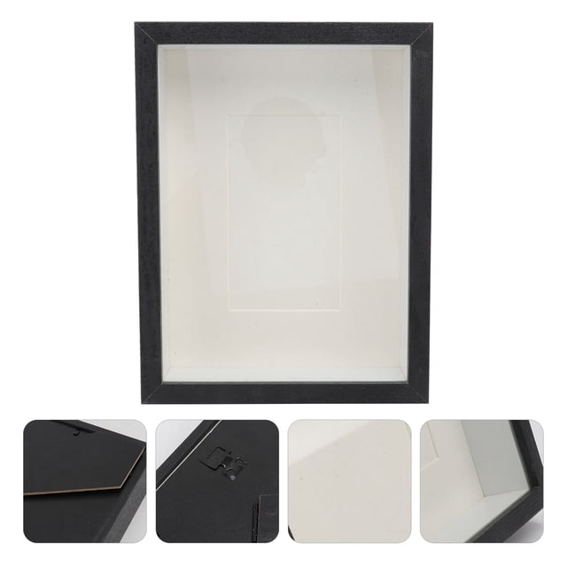 OULII 1Pcs Black Glass Pressed Flower Frame Storage Nature Display Family Friends