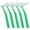 Green, variant on M Buder L Shaped Interdental Brushes 5 Count Effective Cleaning Plaque Removal Braces Brush for Tooth Care Portable Dental Floss Replacement with Protective Covers, 5.5 inches / 14 cm, Pink