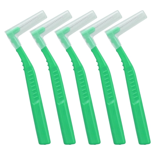 Interdental Brush, Portable L Shaped Interdental Brushes Effective Professional For Tooth Care Green