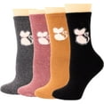thumbnail image 1 of Women's Wool Socks - Cute Animal Design Thermal Warm Knit Socks, 1 of 5