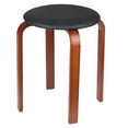 thumbnail image 1 of Wooden Stool Solid Wood KD Stool Stackable Leather Cushion Padded Round Stool Backless Chair for Home / Restaurant / Cafe / Bar, 1 of 7