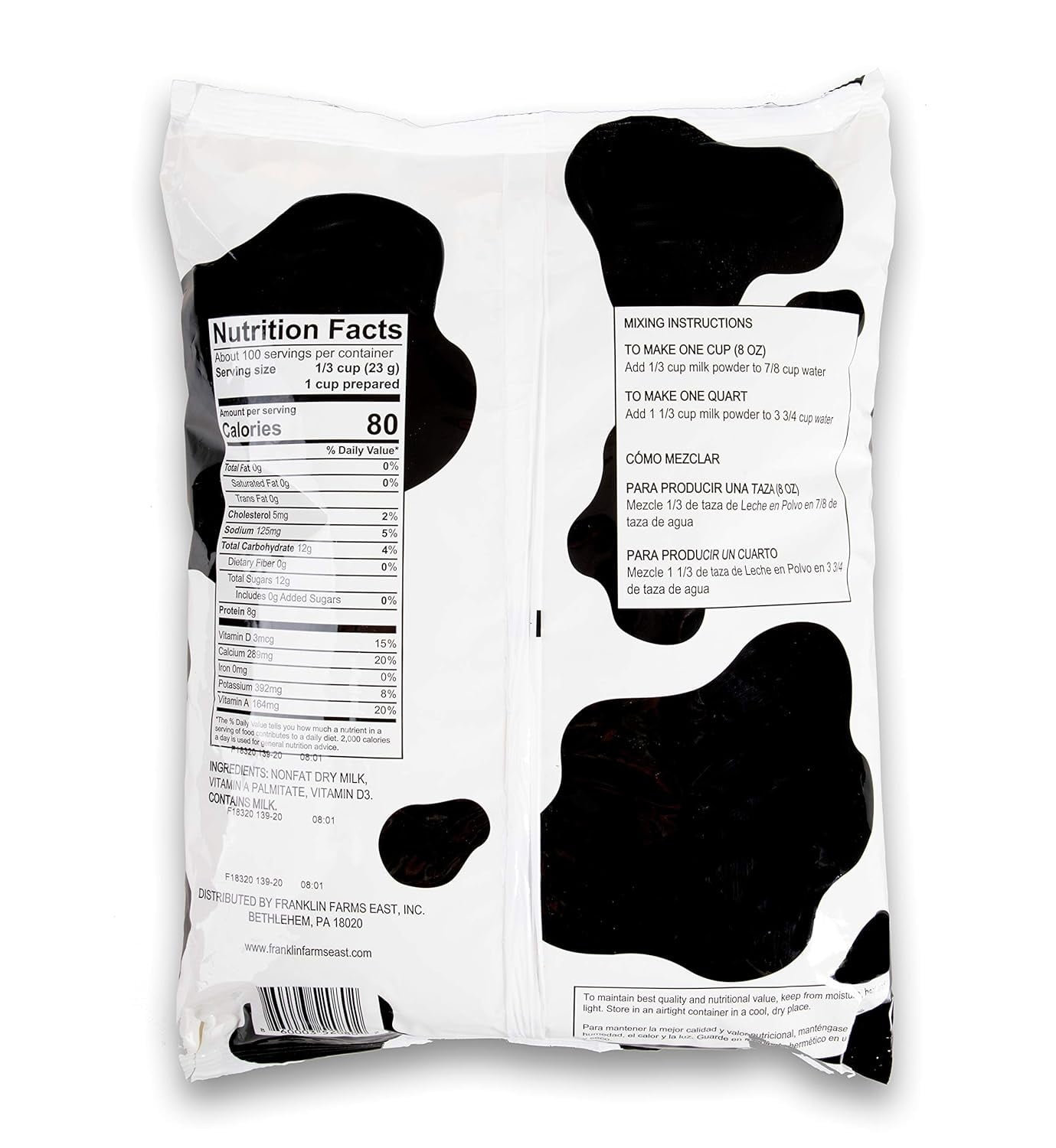 Premium Nonfat Dry Milk - 5 Pound Bag Bulk