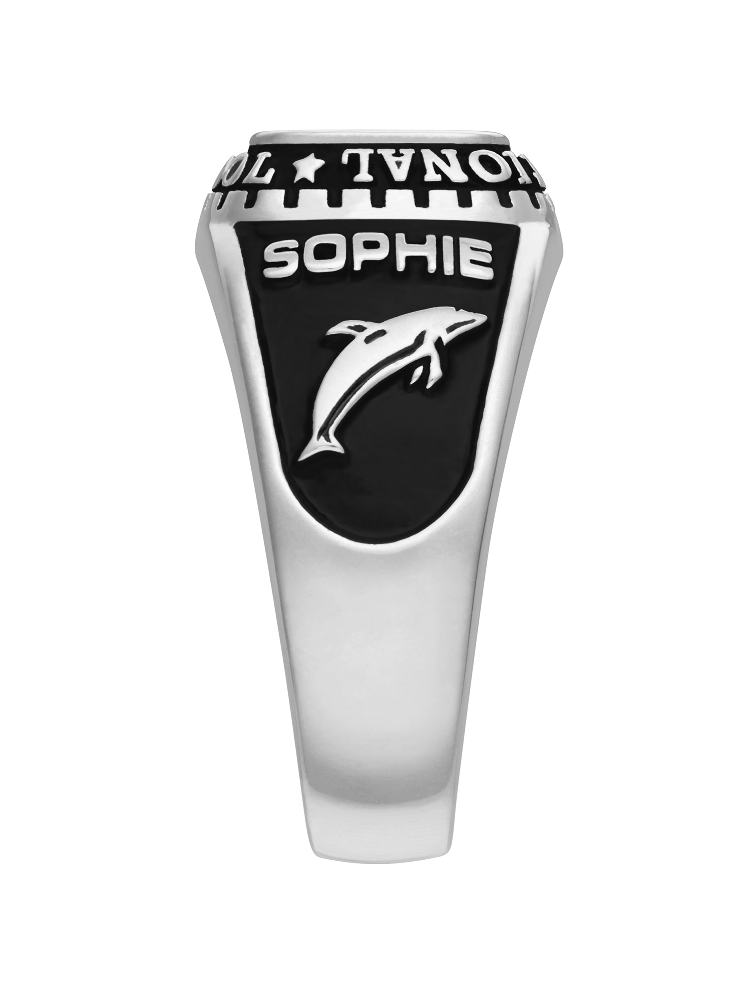 Order Now for 2025 Graduation, Freestyle Women's Sterling Silver Classic Checkerboard Birthstone Class Ring, Personalized, High School or College