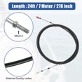 thumbnail image 3 of Unique Bargains 2pcs 24ft 276 Inch Marine Type 3300/33C Throttle Shift Remote Control Box Cable with Clevis Black, 3 of 6