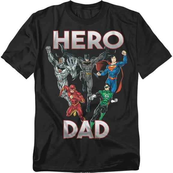 Justice League T-Shirt Hero Dad Multi Unisex Graphic Tee for Men & Women