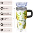 thumbnail image 3 of Sunflower 20oz Stainless Steel Tumbler with Handle and Straw – Insulated Travel Cup with Sliding Lid, 360° Full Wrap Printed Mug for Home, Outdoor & Sports Use, Foral, 3 of 6