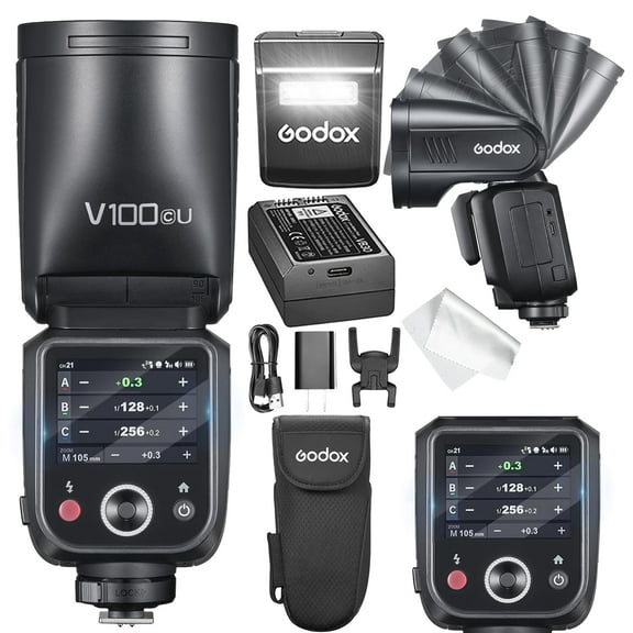 Flash GODOX V100 C TTL de 100 W para Canon EOS con pantalla táctil