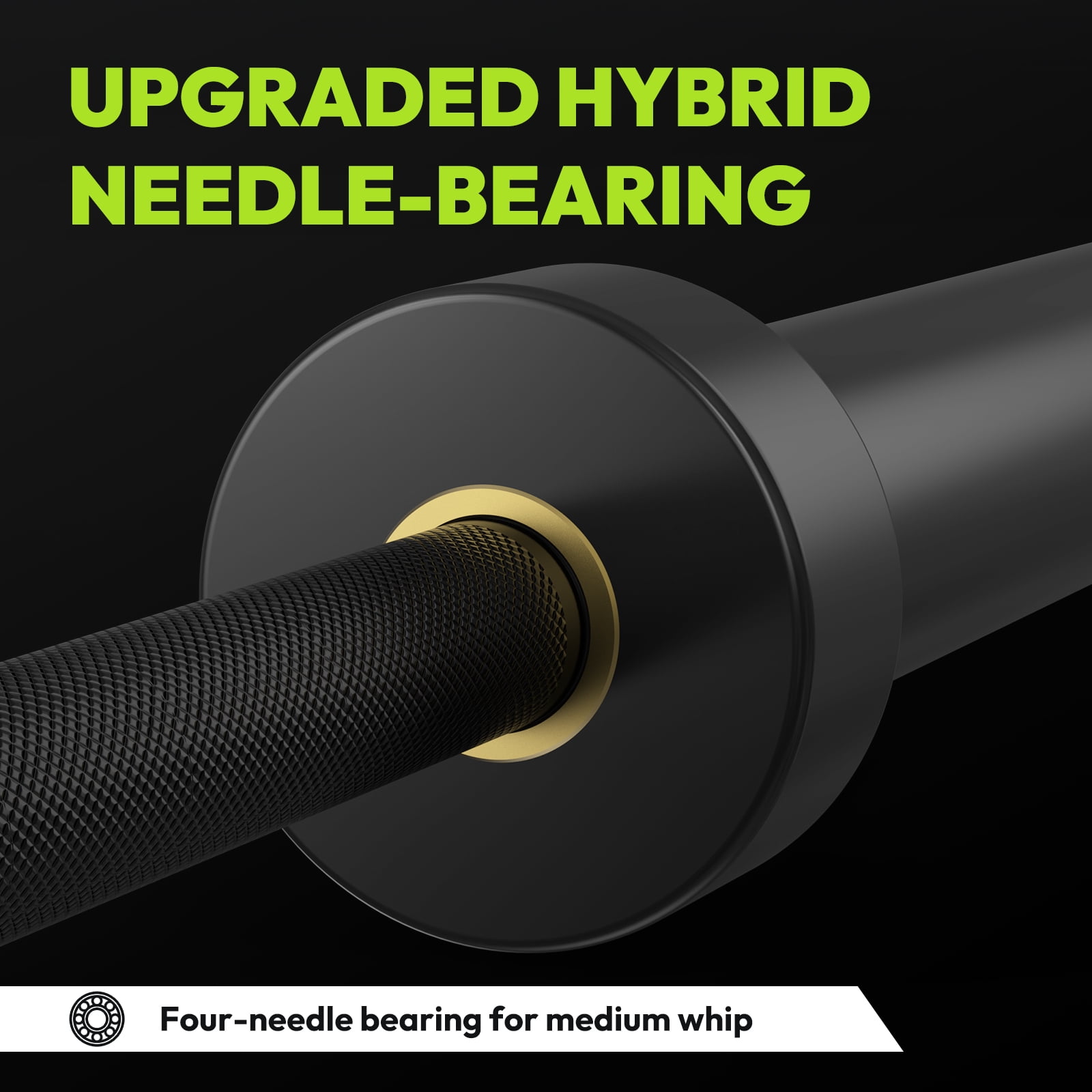 HANDBODE Olympic Barbell Bar 6.5 ft Weightlifting Bar for Powerlifting, Bench Press, Deadlift, Squat - 1000 lb Capacity, Home & Gym Strength Training, Black