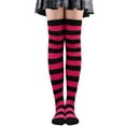 thumbnail image 1 of Nvzi 1 par de calcetines por encima de la rodilla, calcetines hasta la rodilla, medias altas hasta el muslo, calcetines hasta la rodilla para mujer, para cosplay de niña, uso diario, rojo, 1 of 2