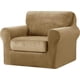 thumbnail image 2 of Subrtex Funda Sofá 2 Piezas Terciopelo Elástico con Funda de Cojín Separada (Arena, Sillón), 2 of 6