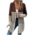 thumbnail image 2 of Sakmal Plus Size Fall Cardigans for Women V Neck Brown Sweater Warm Women's Sweater L, 2 of 8