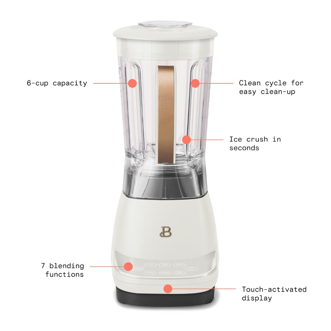 Beautiful 19108 Immersion Blender with 500ml Chopper and 700ml Measuring Cup White Icing by Drew Barrymore
