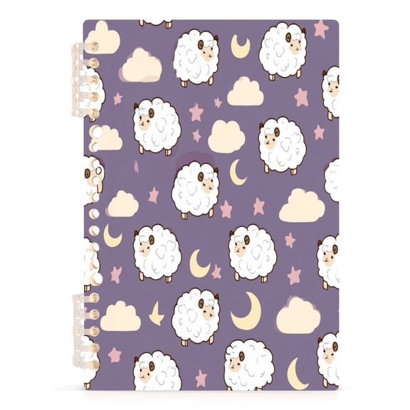 A5 Spiral Notebook 60 Sheets 80gsm Paper Ruled Journal Sheep and Clouds