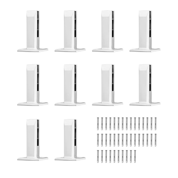 KFFKFF Glass Holder, 10 Pack Square Support for 8-12mm Thick Tempered Panels, Made of 304 Stainless Steel, 3mm Thick Bracket for Shelves in Balconies, Gardens, Stairs, Silver