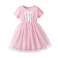 thumbnail image 1 of Robes pour Filles Été Manches Courtes Imprimé Chaton Princesse pour Usage Quotidien Robe de Demoiselle d'Honneur Rouge 3-4 Ans, 1 of 4
