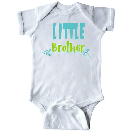 

Inktastic Little Brother Baby Brother Arrow - Blue Green Gift Baby Boy Bodysuit