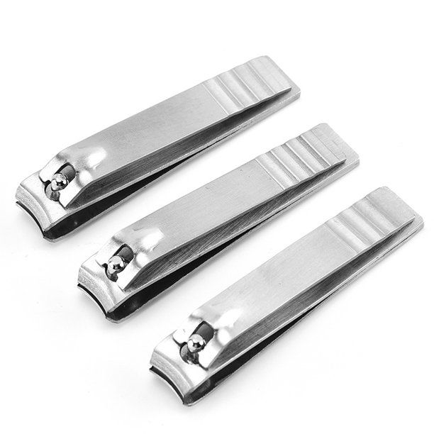 3Pcs Nail Clipper and File Classic Stainless Steel Nail Cutter with Glass Nail File Clip
