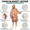 thumbnail image 5 of Brown and Pink Of Leopard Print Wearable Oversized Blanket,Wearable Blanket Hoodie for Adults,Cozy Hooded Blankets with Super Pockets,Super Warm Fuzzy Pullover for Women & Men, 5 of 6