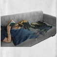 thumbnail image 6 of Fantasy World Soft Flannel Fleece Blanket, Dead Queen in Castle Zombies in Cemetery Love Affair Bridal Halloween Theme, Cozy Plush for Indoor and Outdoor Use, 60" x 80", Blue Yellow, by Ambesonne, 6 of 6