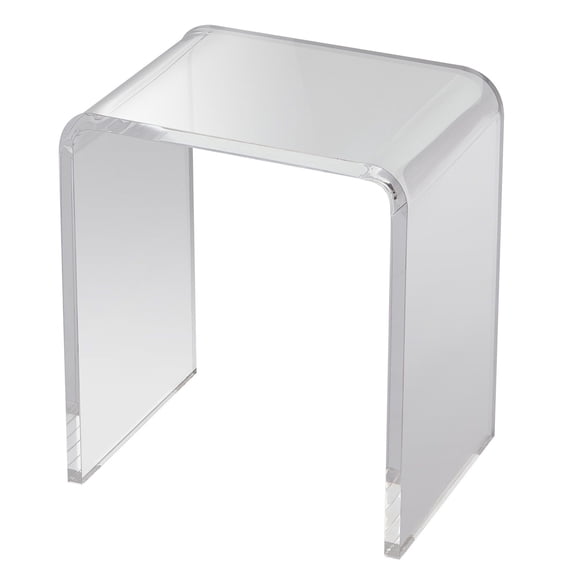 CAFORKP C‑Shaped Clear Acrylic Lucite Side End Table, Snack & Drink Accent Table for Living Room, Bedroom & Study