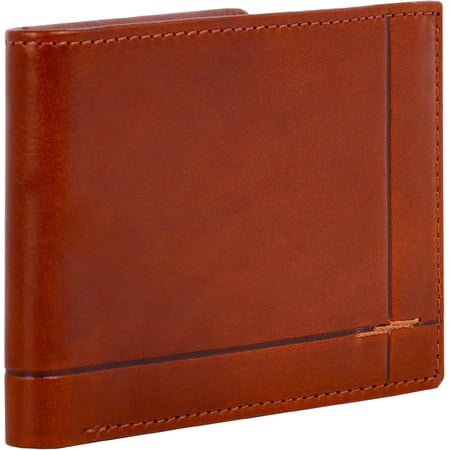 Leather Wallet - Italian Minimalist Billfold for Cards and - Slim Full-Grain Leather Wallet (Cognac)