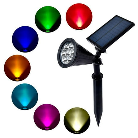 

solar lightWaterproof Solar Spotlight 7 LED Changing Color Solar Lights Outdoor Courtyard Wall Lamps