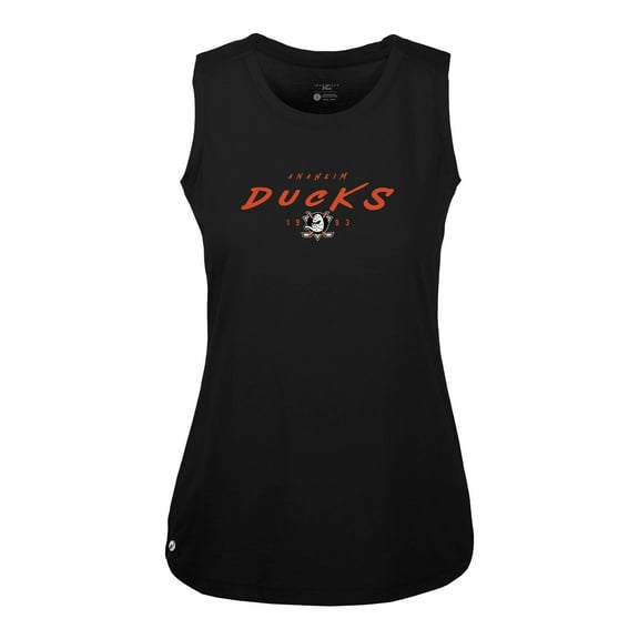 Women's Levelwear  Black Anaheim Ducks  Macy Scratched Tank Top