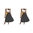 thumbnail image 4 of Qarigey de malla hasta la rodilla de cintura alta para mujer, faldas plisadas de viaje para banquete de fiesta para niñas, moda de Color Negro L 2Conjunto, 4 of 6