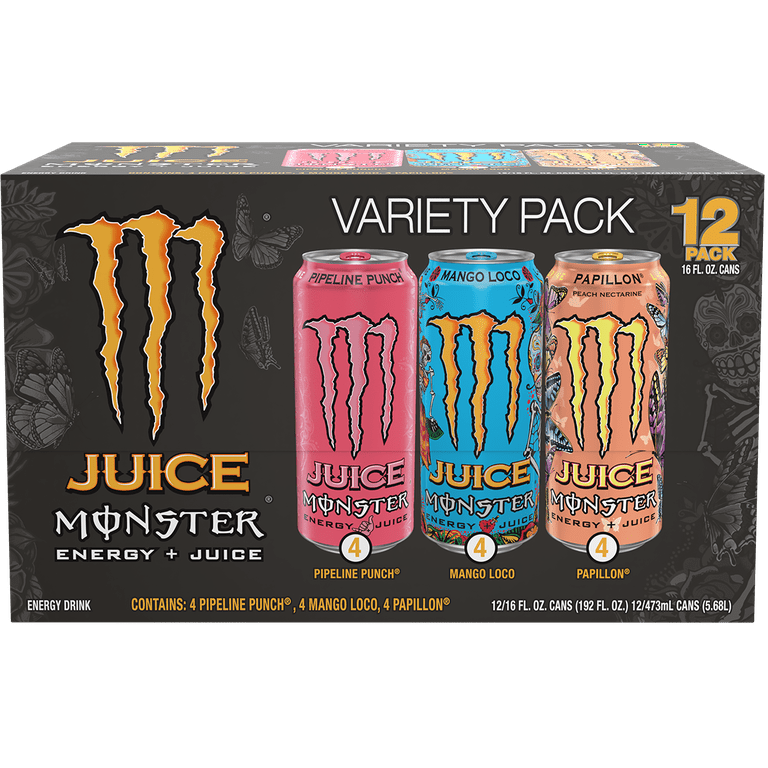 Monster Energy + Juice Variety Pack 12 Cans / 16 fl oz