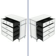 thumbnail image 3 of ModFusion Silver Mirrored 5 Drawer Dressers, 35" Accent Chest with 5 Storage Drawers and Wood Legs, Fully Assembled Nightstand for Living Room, Entryway, Silver, 3 of 8