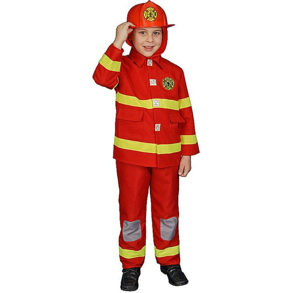 Dress Up America Firefighter Boy's Halloween Fancy-Dress Costume for Child, S