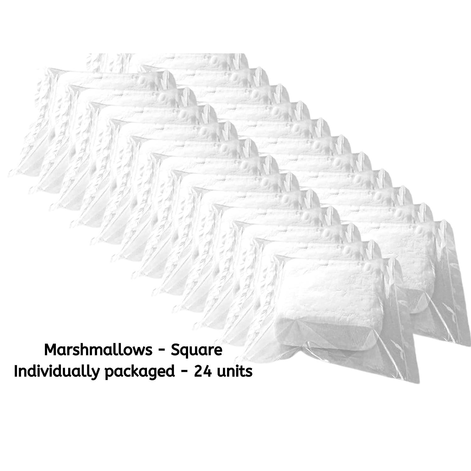 Individually Wrapped Marshmallows Square shape 24 units Great for gatherings, camping, s