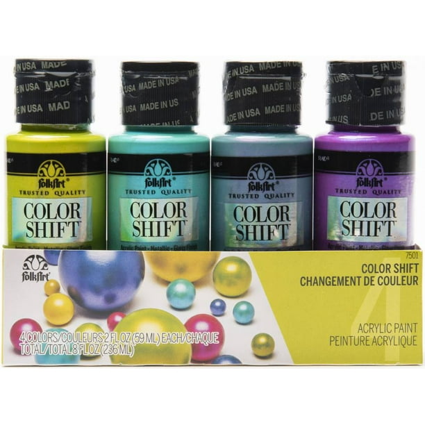 FolkArt 7501E Color Shift Acrylic Craft Paint Set, Gloss Finish