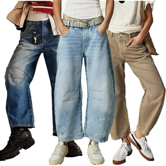 Fjuchai Womens High Waisted Jeans Pants for Female Haren Casual Straight Denim Trousers XS-XXXL