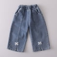 thumbnail image 7 of enyan Toddler Baby Girl Clothes 6M 12M 18M 24M 3T 4T Fall Winter Outfits Gifts Sweatshirts Long Jeans Pants 2-Piece Set Blue，2-3 Years, 7 of 7