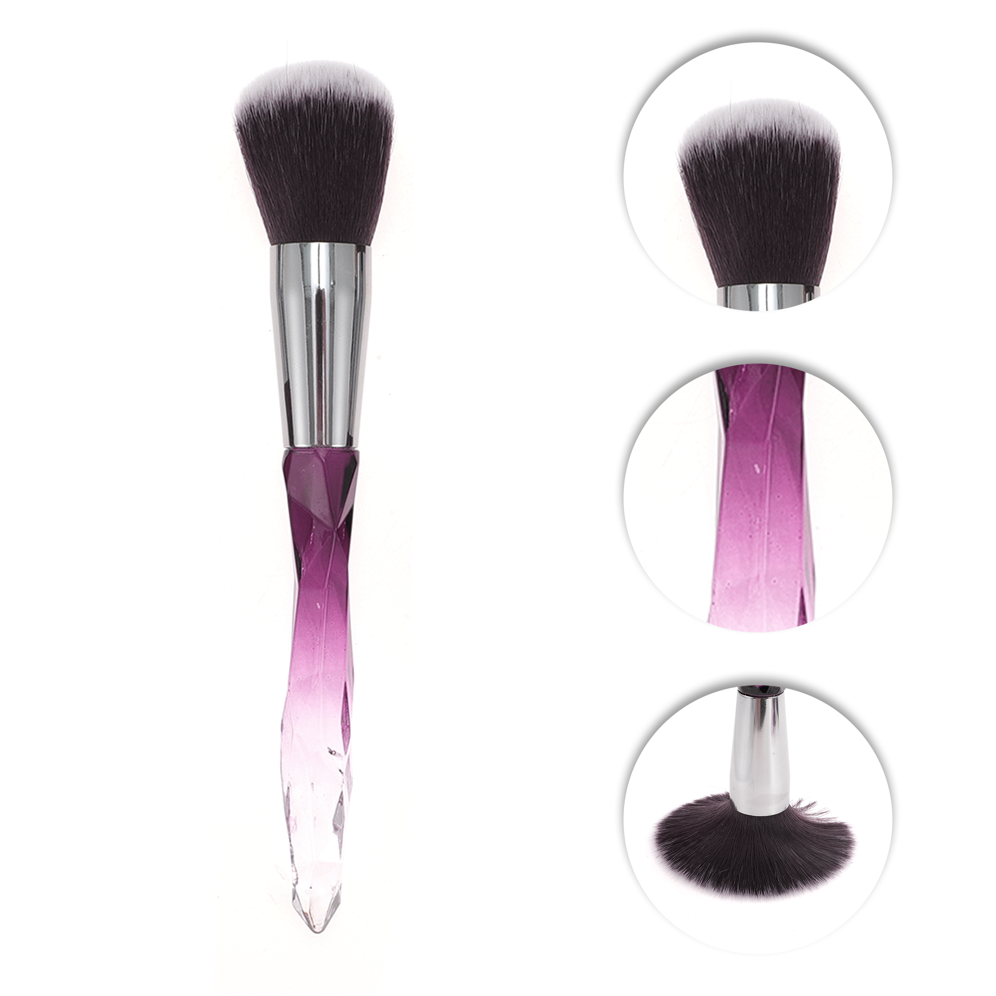 Unique Bargains 10 Pcs Durable Lightweight Makeup Brush Set for Travel Purple, Gray