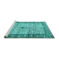 thumbnail image 2 of Ahgly Company Machine Washable Indoor Square Persian Turquoise Blue Traditional Area Rugs, 8' Square, 2 of 4